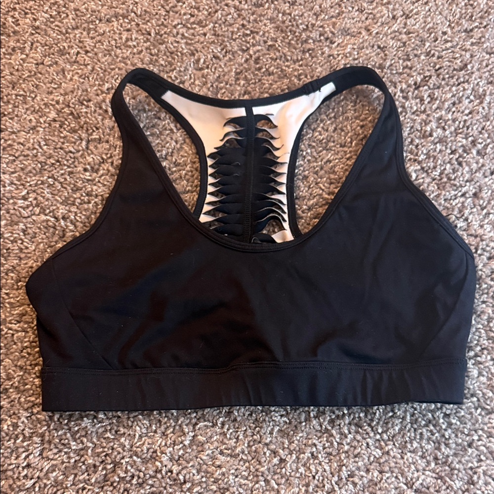 SoulCycle Black Sports Bra with Stylish Back Detail